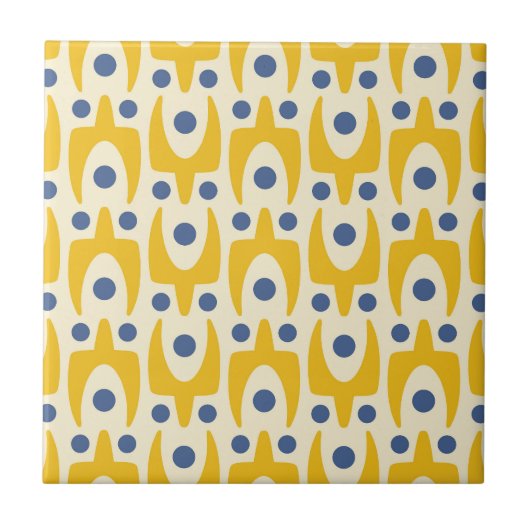 Mid Century Modern Abstract Patroon Tegeltje (Voorkant)