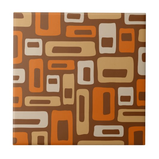 Mid Century Modern Abstract Patroon Tegeltje (Voorkant)