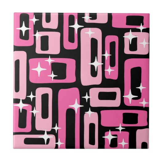 Mid Century Modern Abstract Patroon Tegeltje (Voorkant)