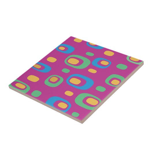 Mid-Century modern Abstract patroon Tegeltje (Zijkant)