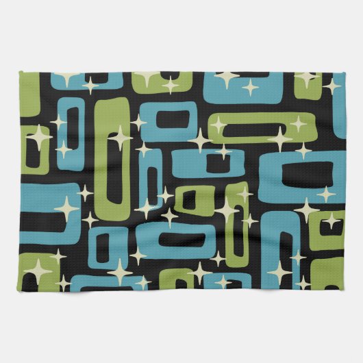 Mid Century Modern Abstract Patroon Theedoek (Horizontaal)