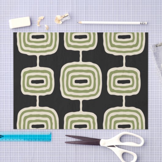 Mid Century Modern Abstract Patroon Tissuepapier (Craft)