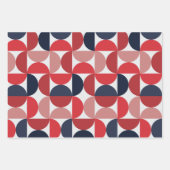 Mid Century Modern Abstract Pattern Bourgogne & Bl Inpakpapier Vel (Voorkant)