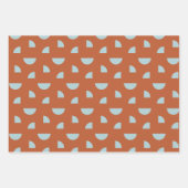 Mid Century Modern Abstract Pattern brown blue Inpakpapier Vel (Voorkant 3)