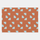Mid Century Modern Abstract Pattern brown blue Inpakpapier Vel (Voorkant)