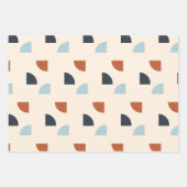 Mid Century Modern Abstract Pattern brown blue Inpakpapier Vel (Voorkant)