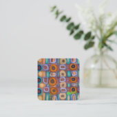 Mid Century Modern Abstract Pattern Creative Vierkante Visitekaartje (Staand voorkant)