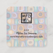 Mid Century Modern Abstract Pattern Creative Vierkante Visitekaartje (Achterkant)