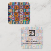 Mid Century Modern Abstract Pattern Creative Vierkante Visitekaartje (Voorkant / Achterkant)