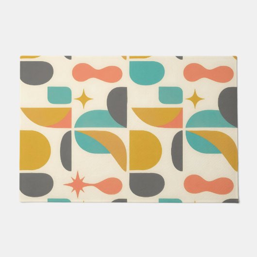 Mid Century Modern Abstract Pattern Deurmat (Voorkant)