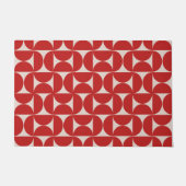 Mid Century Modern Abstract Pattern Red Deurmat (Voorkant)