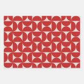 Mid Century Modern Abstract Pattern Red Inpakpapier Vel (Voorkant 3)
