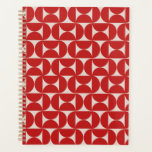 Mid Century Modern Abstract Pattern Red Planner<br><div class="desc">Retro mid-eeuwse moderne patroon - abstracte geometrische vormen - minimalistisch patroon in rood.</div>