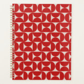 Mid Century Modern Abstract Pattern Red Planner (Voorkant)