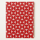 Mid Century Modern Abstract Pattern Red Planner (Achterkant)