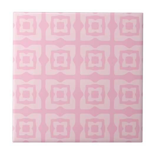Mid Century Modern Abstract Pattern Splotten Roze Tegeltje (Voorkant)