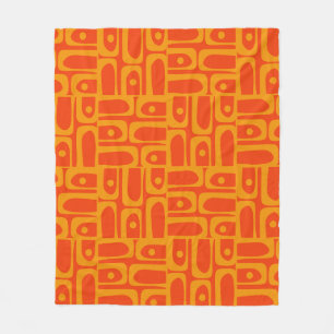 Mid Century Modern Abstract Piquet Patronen Sinaas Fleece Deken