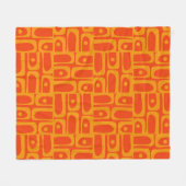 Mid Century Modern Abstract Piquet Patronen Sinaas Fleece Deken (Voorkant (Horizontaal))
