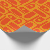 Mid Century Modern Abstract Piquet Patroon Sinaasa Cadeaupapier (Hoek)