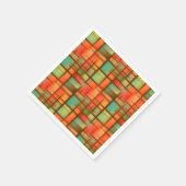 Mid Century Modern Abstract Plaid Rood Blauw Groen Servetten (Hoek)