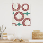 Mid Century Modern Abstract Poster - Red Turquoise (Keuken)