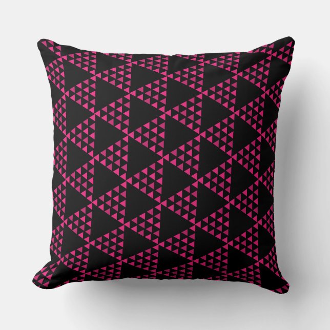 mid century modern abstract retro geometrisch zwar kussen (Voorkant)