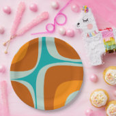 Mid Century Modern Abstract Retro Groove Pattern Papieren Bordje (Feest)