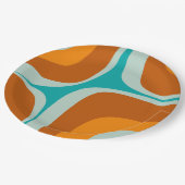 Mid Century Modern Abstract Retro Groove Pattern Papieren Bordje (Gekanteld)