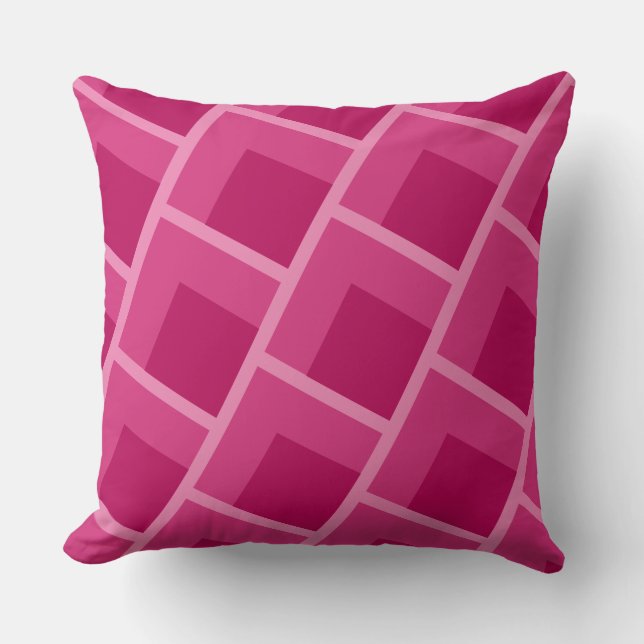 mid century modern abstract roze geometrisch   kussen (Voorkant)