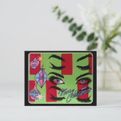 Mid-Century Modern Abstract 'Santa, Baby!' Briefkaart (Staand voorkant)