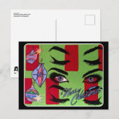 Mid-Century Modern Abstract 'Santa, Baby!' Briefkaart (Voorkant / Achterkant)