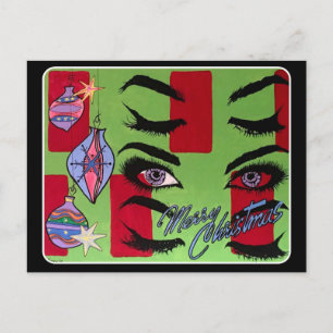 Mid-Century Modern Abstract 'Santa, Baby!' Briefkaart