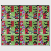 Mid-Century Modern Abstract 'Santa, Baby!' Cadeaupapier (Vlak)