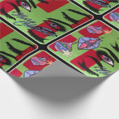 Mid-Century Modern Abstract 'Santa, Baby!' Cadeaupapier (Hoek)