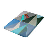 Mid-Century Modern Abstract, Turquoise & Neutrals Badmat (Gekanteld)