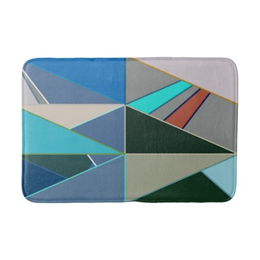 Mid-Century Modern Abstract, Turquoise & Neutrals Badmat (Voorkant)