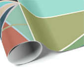 Mid-Century Modern Abstract, Turquoise & Neutrals Cadeaupapier (Rol Hoek)