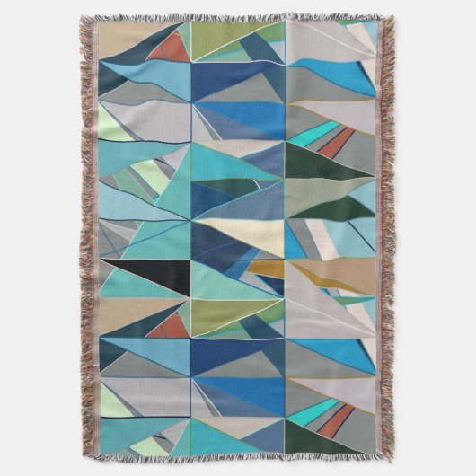 Mid-Century Modern Abstract, Turquoise & Neutrals Deken (Voorkant Verticaal)