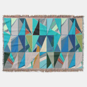 Mid-Century Modern Abstract, Turquoise & Neutrals Deken (Voorkant)