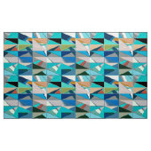Mid-Century Modern Abstract, Turquoise & Neutrals Stof (Yard (91,4 cm))