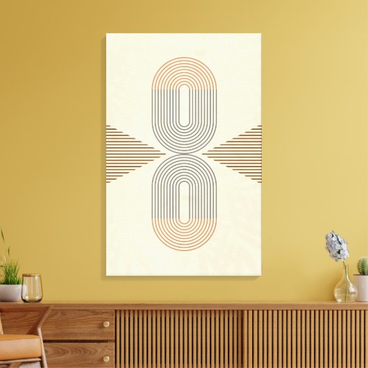 Mid-Century Modern Abstract Wall Art  Canvas Afdruk (Insitu (Woonkamer))