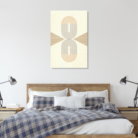 Mid-Century Modern Abstract Wall Art Canvas Afdruk (Insitu (Slaapkamer))
