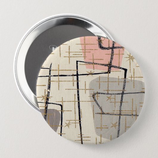 Mid Century Modern Abstracte Fabric Button (Voorkant /achterkant)