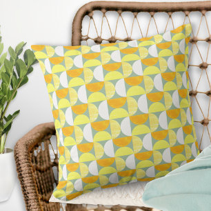 Mid Century Modern Abstracte heldere halve cirkels Kussen