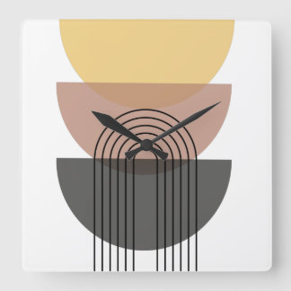 Mid Century Modern Acrylic Wall Clock Vierkante Klok