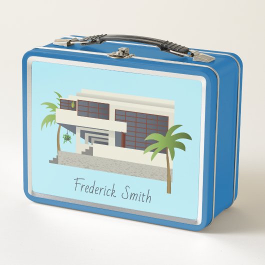 Mid Century Modern Architecture Metal Lunch Box (Voorkant)