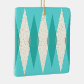 Mid Century Modern Argyle-kerstversiering Keramisch Ornament (Rechts)