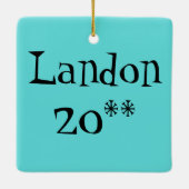 Mid Century Modern Argyle-kerstversiering Keramisch Ornament (Achterkant)