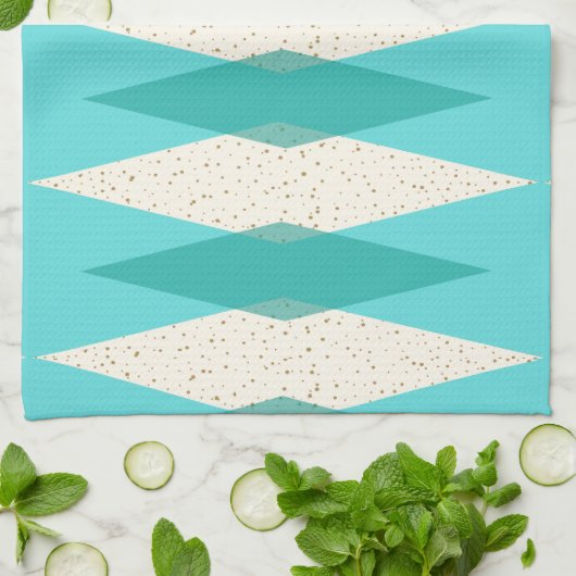 Mid Century Modern Argyle Kitchen Towel Theedoek (Gevouwen)