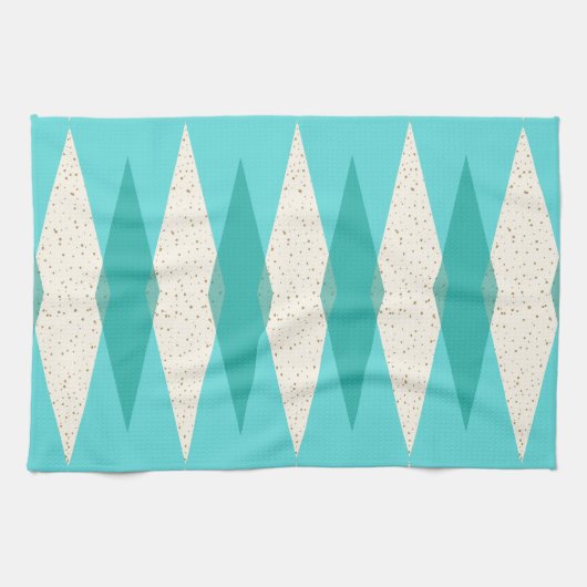 Mid Century Modern Argyle Kitchen Towel Theedoek (Horizontaal)